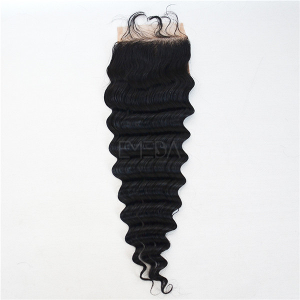 Grade 5A indian deep wave weave with lace closure YJ165